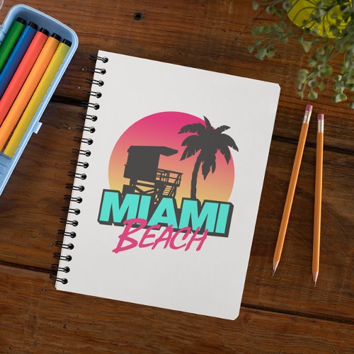 Miami Beach Travel Vintage Photo  Notebook