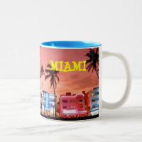 MIAMI beach Two-Tone Coffee Mug