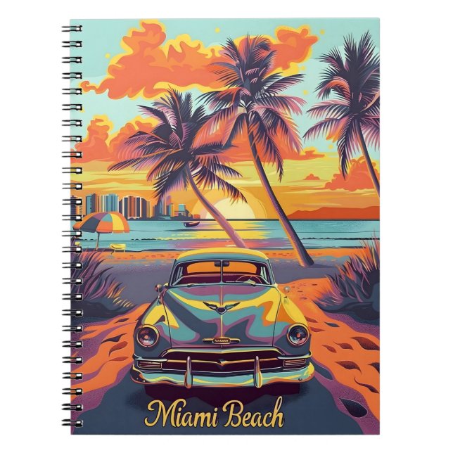 Miami Beach Vintage Car Notebook (Front)