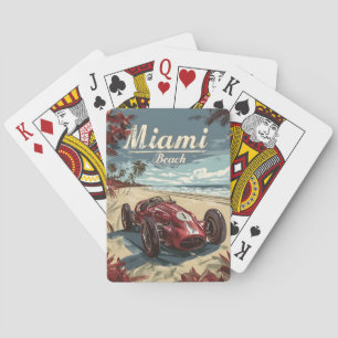 Miami Beach Vintage racing car Poker Cards