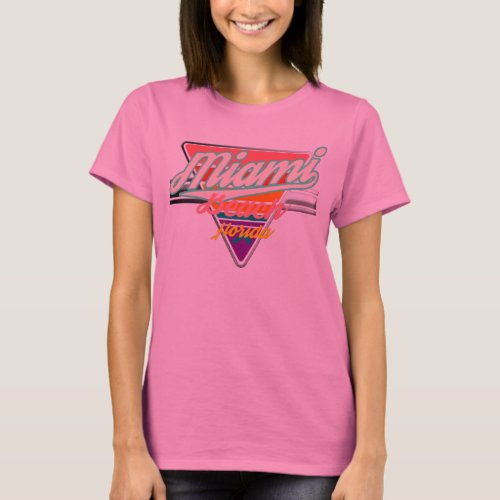 Miami Beach Vintage retro design triangle T_Shirt