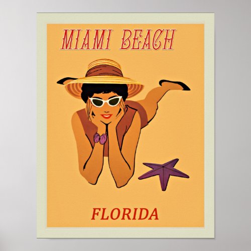 Miami Beach vintage travel poster