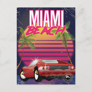 miami beach vintage travel poster postcard