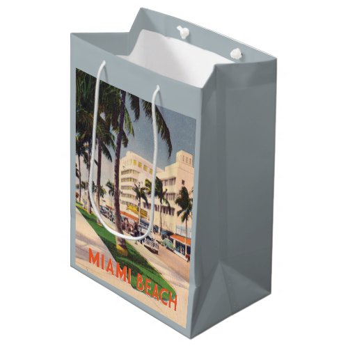 Miami Beach vintage travel style Medium Gift Bag