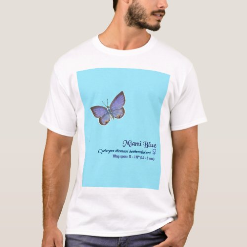 Miami Blue Butterfly 9 T_Shirt