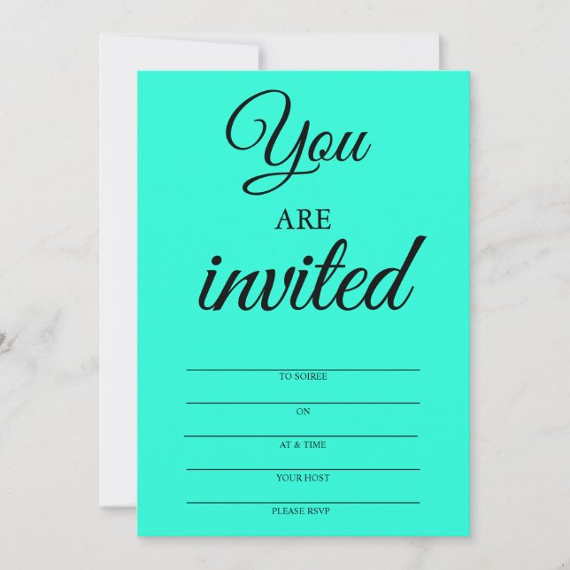 Miami Blue Invitations to Soiree (Front)