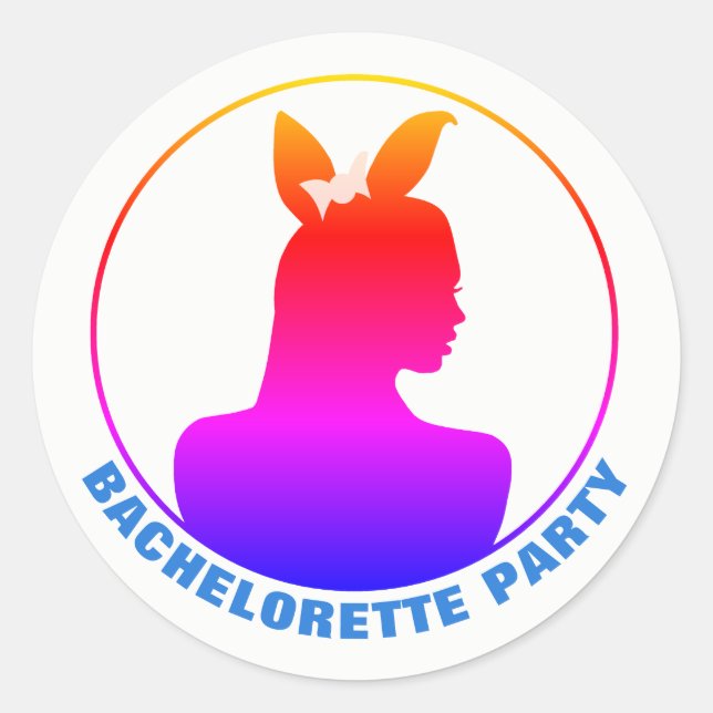 Miami Bunny Girl Bachelorette Party Classic Round Sticker (Front)