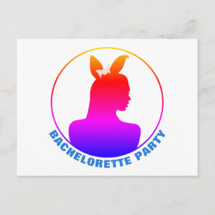 Miami Bunny Girl Bachelorette Party Invitation Postcard