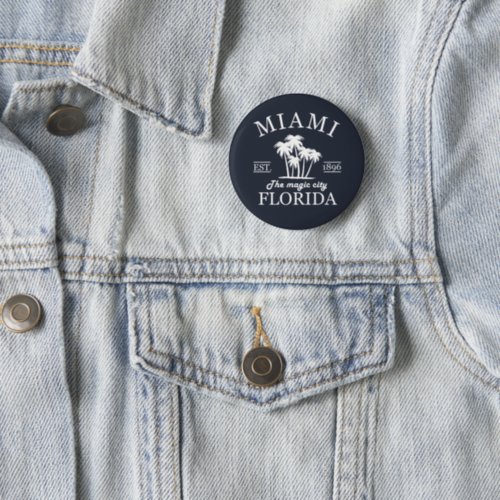 Miami City beach of Florida Button