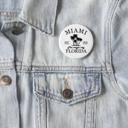 Miami City beach of Florida Button