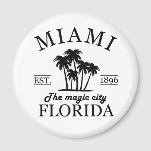 Miami City beach of Florida Magnet