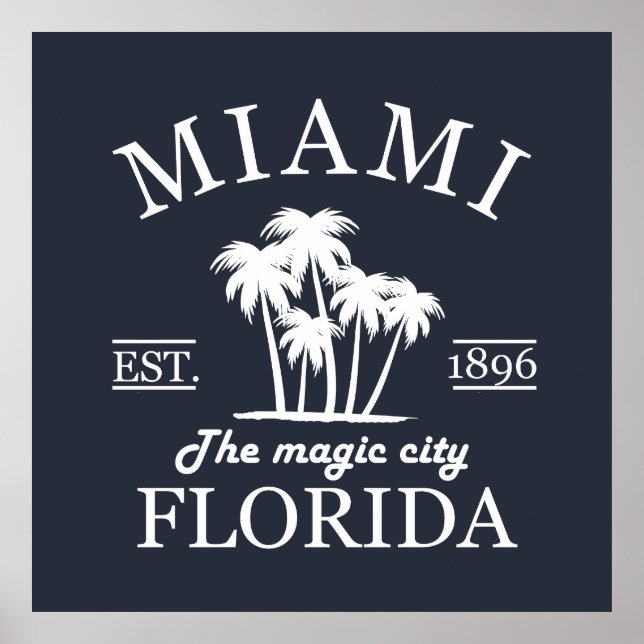 Miami City beach of Florida Poster (Front)