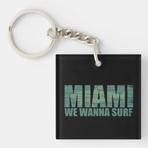 Miami city Florida blue Keychain