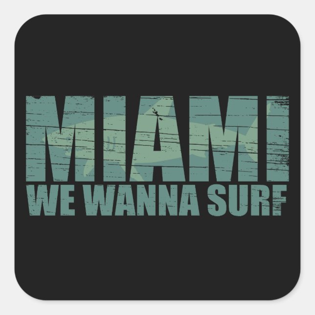 Miami city Florida blue Square Sticker (Front)