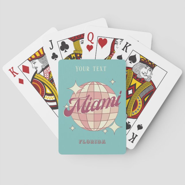 Miami City Florida holiday beach game Poker Cards (Back)