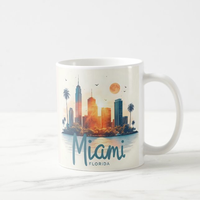 Miami City Florida skyline Coffee Mug (Right)