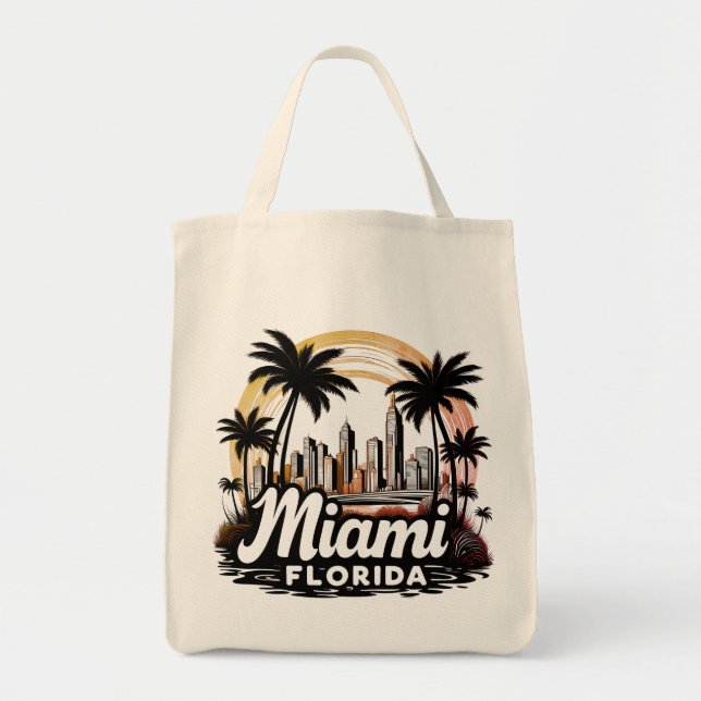 Miami City Florida skyline Tote Bag (Front)