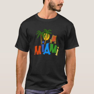 Miami Beach Florida Short-Sleeved T-Shirt Novelty Funny Print Mens