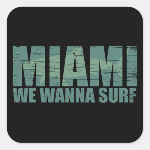 Miami city Florida Square Sticker