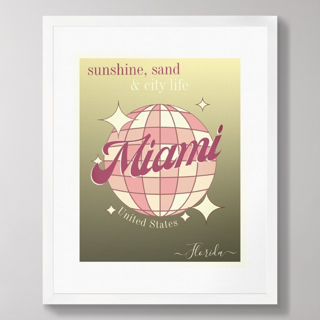 Miami City Florida USA gold modern decor Poster (Creator Uploaded)