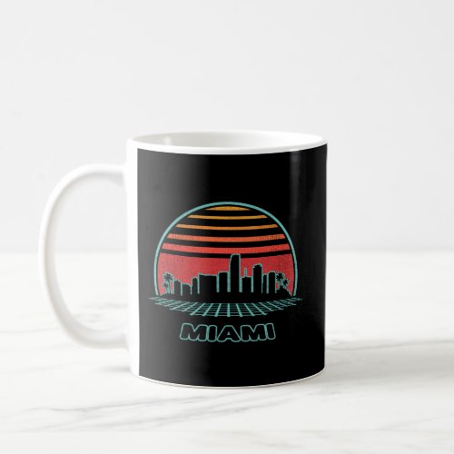 Miami City Skyline 80S Style Coffee Mug