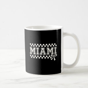Miami Collegiate Checkerboard Coquette Bow Mug
