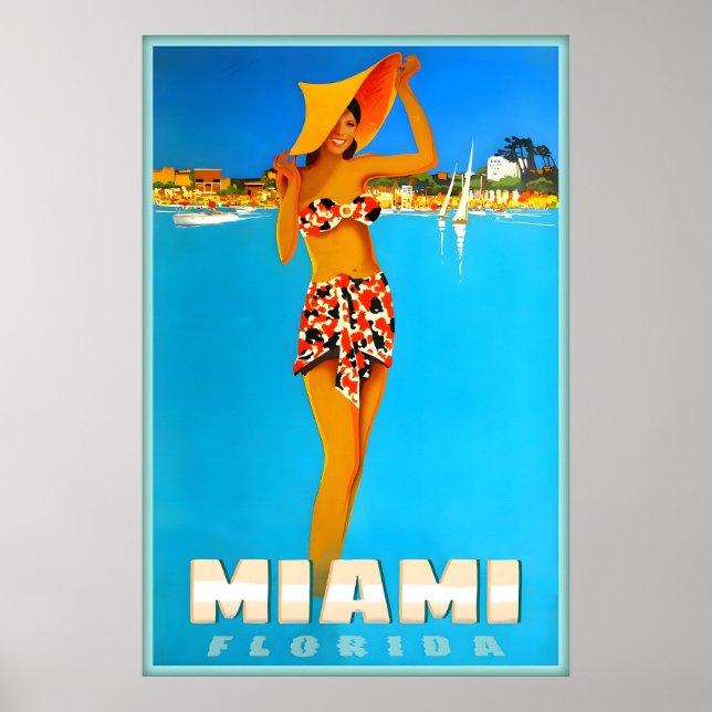 Miami Dade County Florida Travel Poster Atlantic (Front)