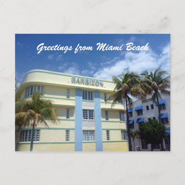 miami deco beach postcard (Front)