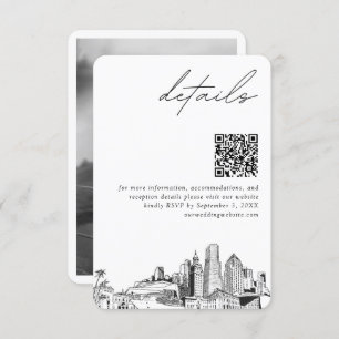 Miami Destination Wedding Details QR Code Small Enclosure Card