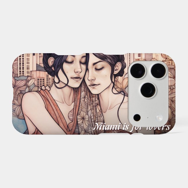 Miami Downtown Women Cuddling Lesbians Drawing Samsung Galaxy Case (Back Horizontal)