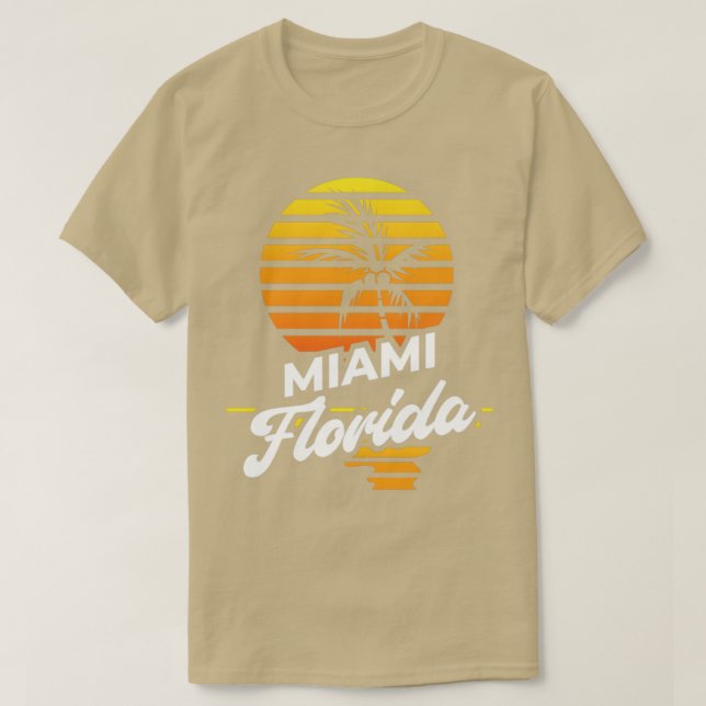 Miami Exotic Palm Trees Retro Summer FL Florida T-Shirt (Design Front)
