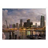 Miami financial skyline at dusk (Front Horizontal)