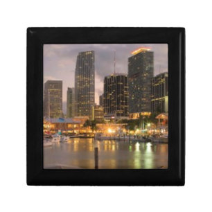 Miami financial skyline at dusk jewelry box