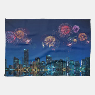 Miami Fireworks Kitchen Towel