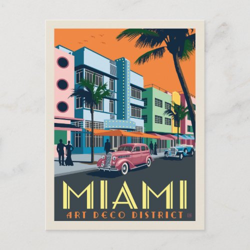 Miami FL  Art Deco District Postcard