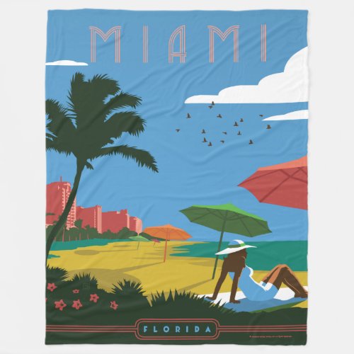 Miami FL Fleece Blanket