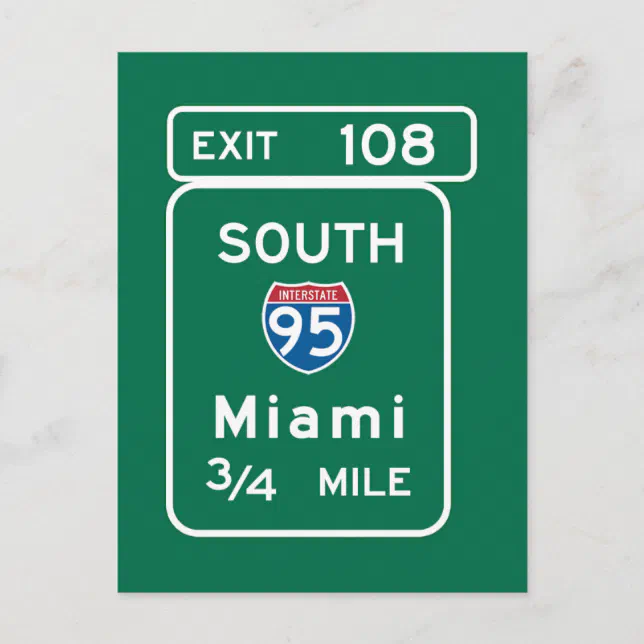 Miami Rd Sign Texture Miami, FL Road Sign Postcard | Zazzle