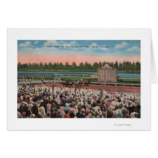 Miami, FL - View of Hialeah Park with Horse (Front Horizontal)