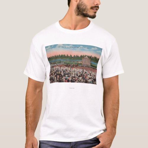 Miami FL _ View of Hialeah Park with Horse T_Shirt