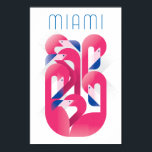 Miami Flamingo Color Poster<br><div class="desc">Art Deco Print.
Design by Sergey Serebrennikov</div>