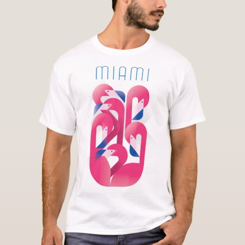 Miami Flamingo Color T_Shirt