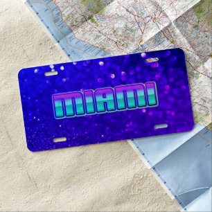 Miami Florida Aluminum License Plate