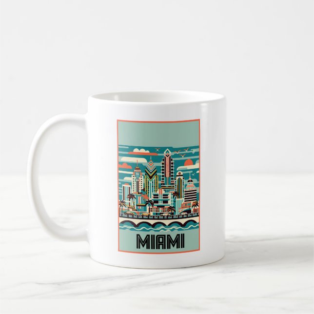 Miami Florida Art Deco Coffee Mug (Left)