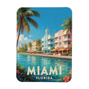 Miami Florida Art Deco Travel Magnet