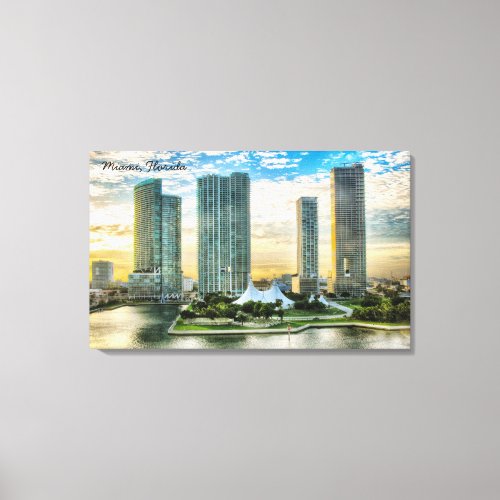 Miami Florida at Sunrise Canvas Print