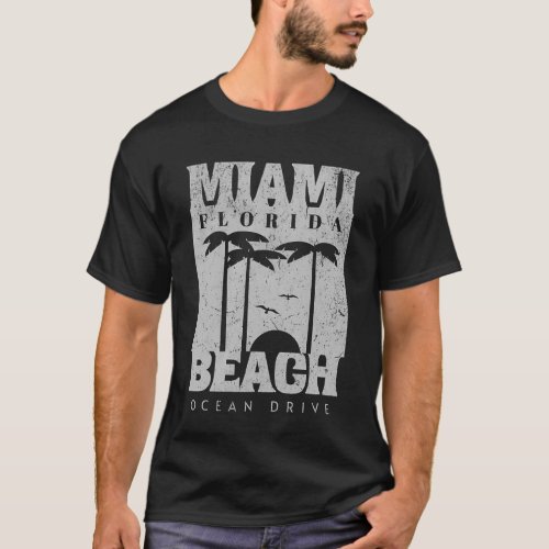 Miami Florida Beach T_Shirt Trendy Coastal Design
