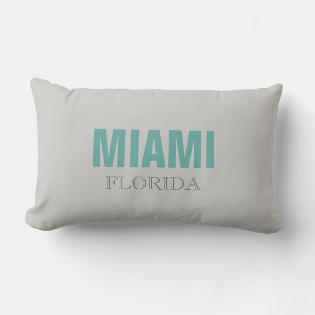 Miami Florida Beach Throw Pillow (Front)