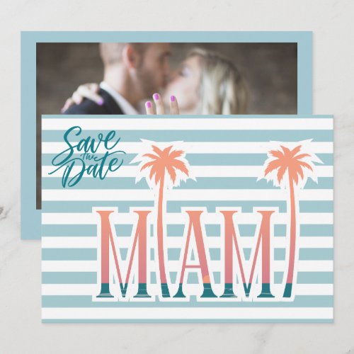 Miami Florida Beach Wedding Photo Save the date