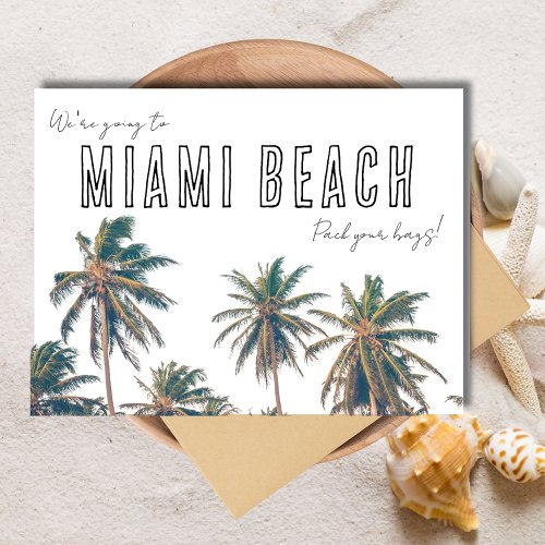 Miami Florida Beach Wedding Save the Date Postcard