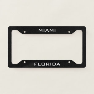 Miami Florida Black  License Plate Frame